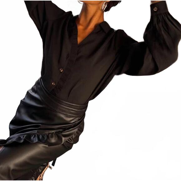 NEW NEVER FULLY DRESSED ruffle miley shirt in black - Picture 4 of 4